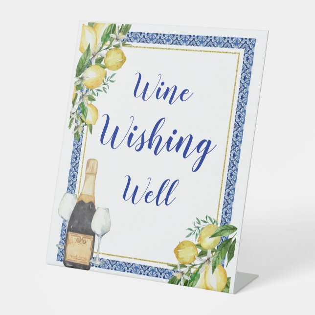 Signe De Table Citron Botanique Bleu Carrelage Vin Wishing Well (Recto)