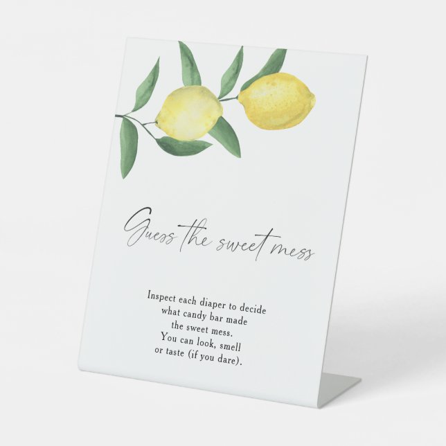 Signe De Table Citrons - devinez le doux gâteau (Recto)