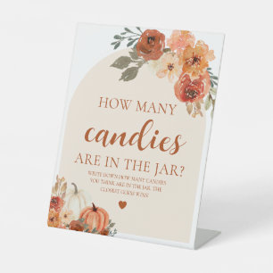 Signe De Table Citrouille Automne Baby shower Devinez Combien de 