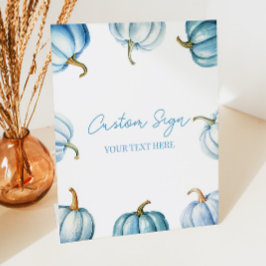 Signe De Table Citrouille bleu Automne Automne Fête personnalisée