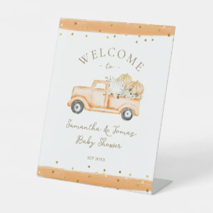 Signe De Table Citrouille Camion Baby shower d'automne moderne