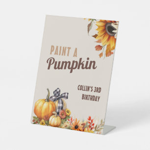 Signe De Table Citrouille d'anniversaire d'automne
