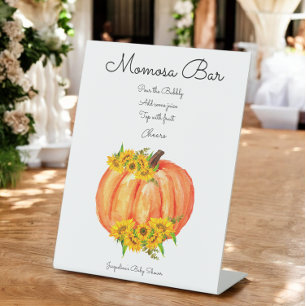 Signe De Table Citrouille Momosa Bar Fall Baby shower