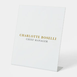 Signe De Table Classique Minimaliste Professionnel Couleur Or