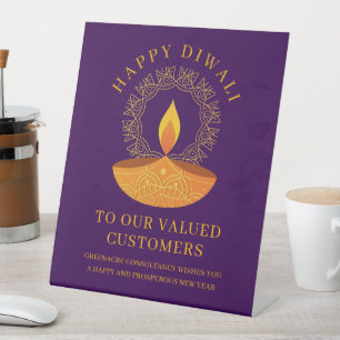 Signe De Table Client Diwali heureux pour les affaires