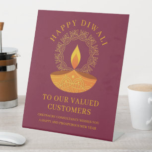 Signe De Table Client Diwali heureux pour les affaires