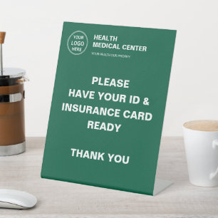 Signe De Table Clinique Médicale Santé Logo Vert Assurance