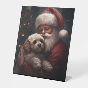 Signe De Table Cockapou avec Noël Festif du Père Noël
