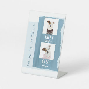 Signe De Table Cocktail signature chien Boire Dusty Blue Mariage