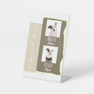 Signe De Table Cocktail signature chien Boire Mariage Brown