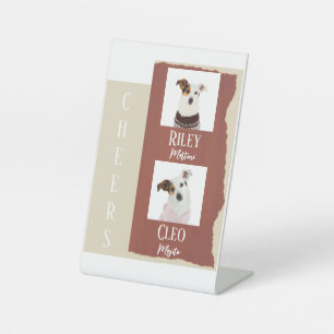 Signe De Table Cocktail signature chien Boire Mariage rouge