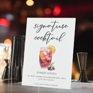 Signe De Table Cocktail Signature Sangria d'Été pour Brunch de Ma