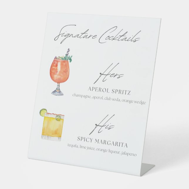 Signe De Table Cocktails Signature : Marg épicé & Aperol Spritz (Recto)