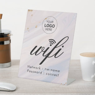 Signe De Table Code de mot de passe WiFi Logo d'entreprise