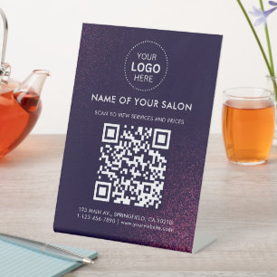 Signe De Table Code et logo QR Abstrait pour l'entreprise