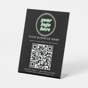 Signe De Table Code et logo QR d'entreprise