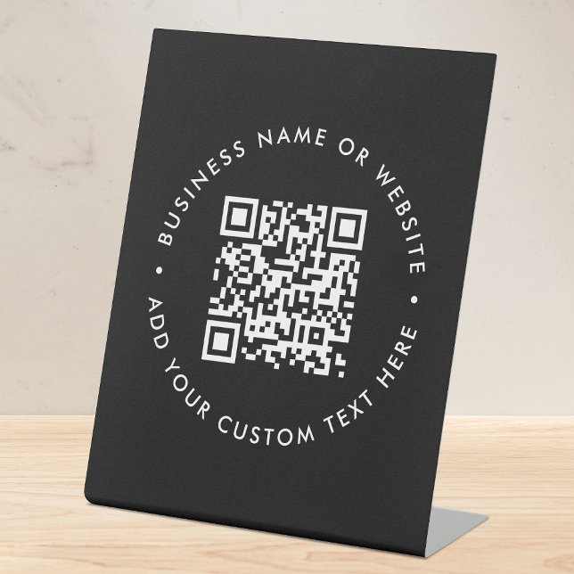 Signe De Table Code QR | Black Business Site Web Modern Stylish (Créateur téléchargé)