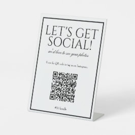 Signe De Table Code QR blanc classique médias sociaux