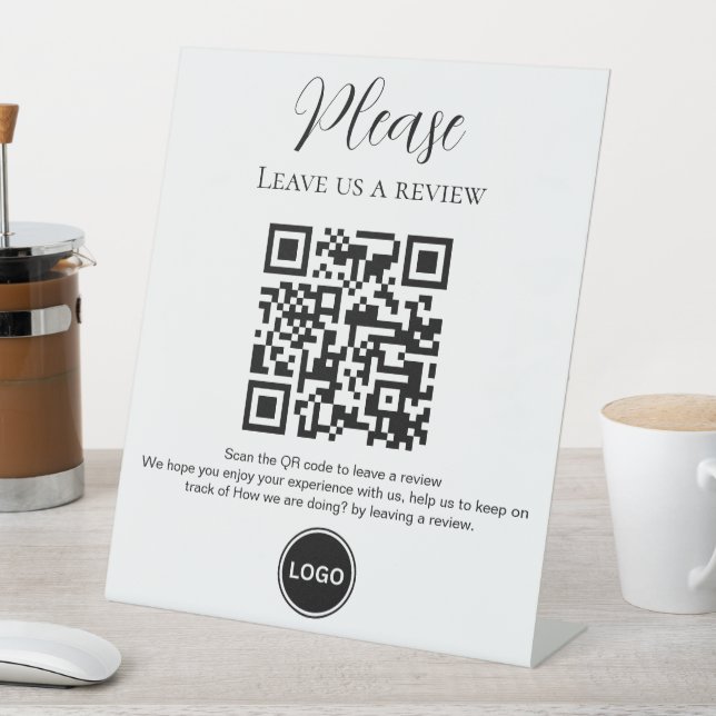 Signe De Table Code QR Customer Review Business (In SItu)