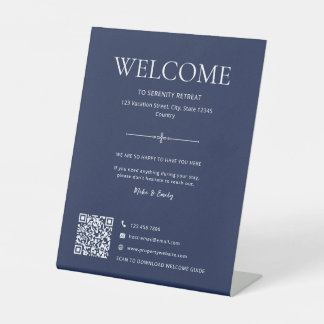 Signe De Table Code QR de bienvenue pour location de vacances Mai