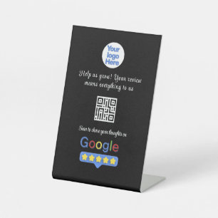 Signe De Table Code QR de Google Avis Commentaires personnalisé
