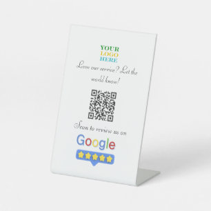 Signe De Table Code QR de Google Avis Commentaires personnalisé