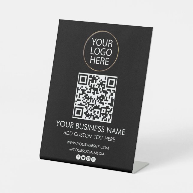Signe De Table Code QR de l'entreprise professionnelle Logo & Tex (Recto)