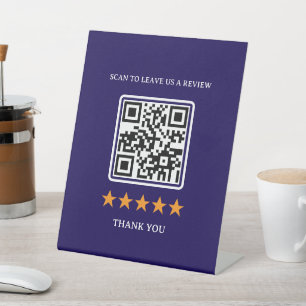 Signe De Table Code QR de lien de révision d'entreprise 8" x 10"
