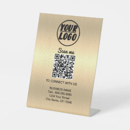 Signe De Table Code QR de logo d'entreprise professionnel personn