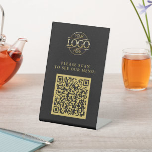 Signe De Table Code QR de menu de logo d'entreprise personnalisé