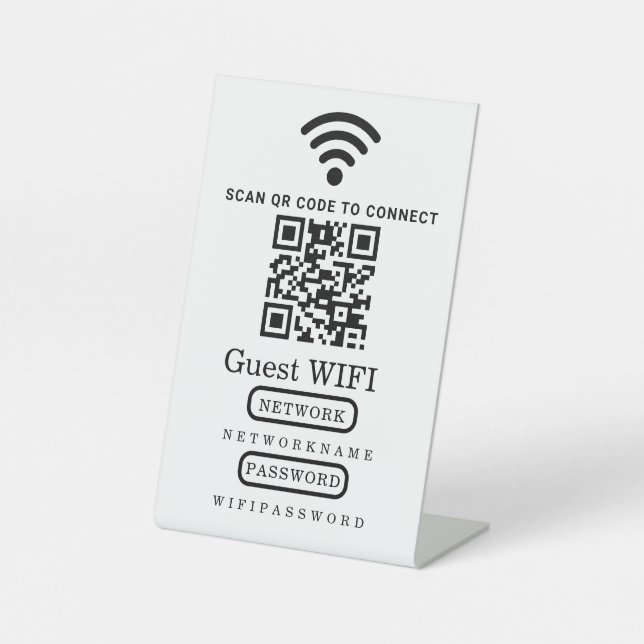Signe De Table Code QR de menu / WiFi (Recto)