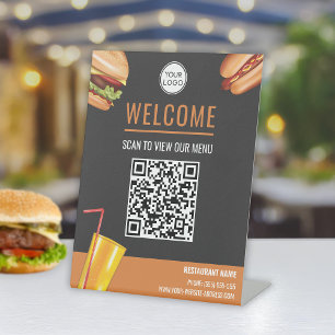 Signe De Table Code QR de numérisation de nourriture de hot dog h