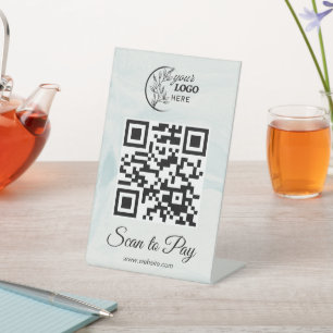 Signe De Table Code QR de paiement par numérisation de logo d'ent