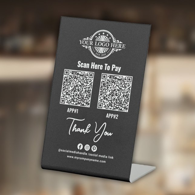 Signe De Table Code QR de paiement personnalisé, Paypal, Venmo, A (Créateur téléchargé)