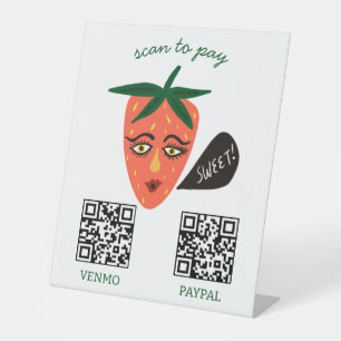 Signe De Table CODE QR DE PAIEMENT Stand de fruits et légumes Mar
