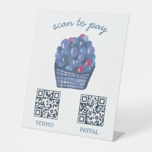 Signe De Table CODE QR DE PAIEMENT Stand de maraîcher Kiosque du