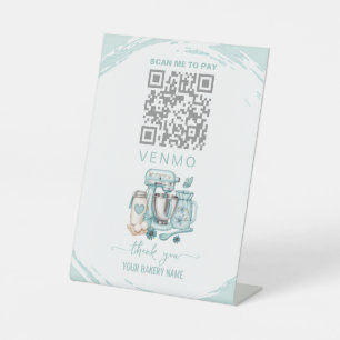 Signe De Table Code QR de paiement Venmo de boulangerie 