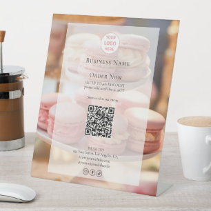 Signe De Table Code QR de photo de boulangerie avec logo personna