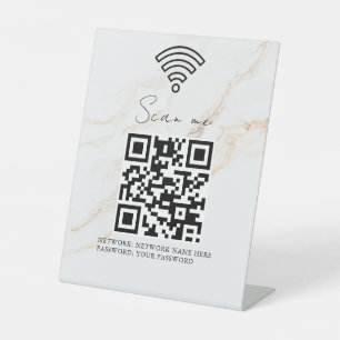 Signe De Table Code QR de réseau WiFi professionnel personnalisé