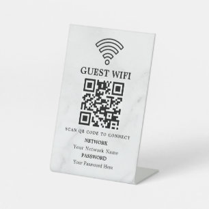 Signe De Table Code QR de réseau WiFi professionnel personnalisé