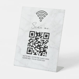 Signe De Table Code QR de réseau WiFi professionnel personnalisé