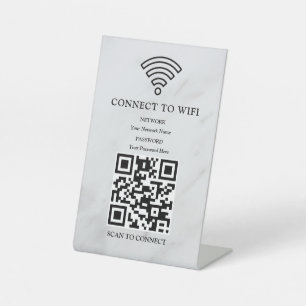 Signe De Table Code QR de réseau WiFi professionnel personnalisé