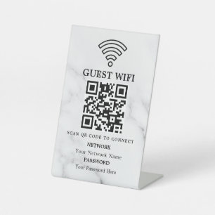 Signe De Table Code QR de réseau WiFi professionnel personnalisé