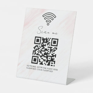Signe De Table Code QR de réseau WiFi professionnel personnalisé