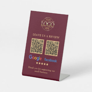 Signe De Table Code QR de révision du logo d'entreprise Google & 