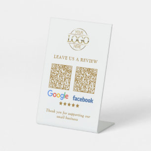 Signe De Table Code QR de révision du logo d'entreprise Google & 