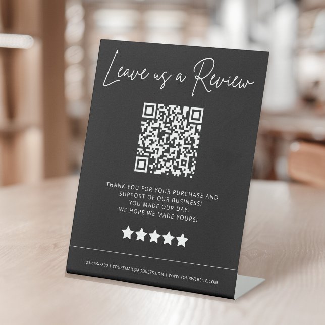 Signe De Table Code QR de révision pour entreprise (Créateur téléchargé)