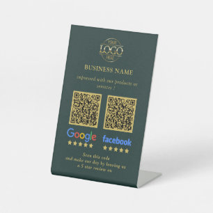 Signe De Table Code QR de révision simple pour Google et Facebook