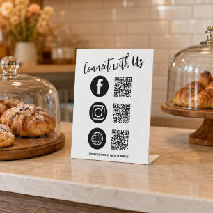 Signe De Table Code QR de table pour les entreprises Réseaux soci
