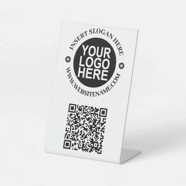 Signe De Table Code QR d'entreprise et logo du guichet (Recto)